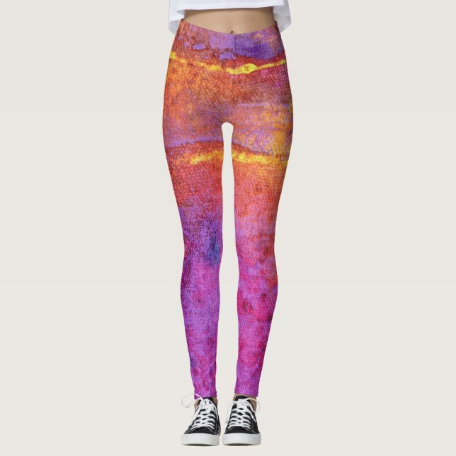 Emoções Sunset leggings in lilac, mauve, laranja (Frente)