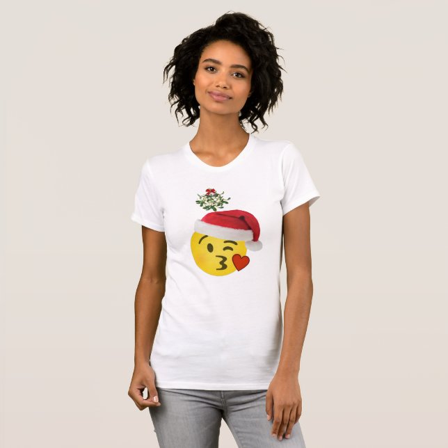 emoji beija com a camiseta de natal design (Frente Completa)