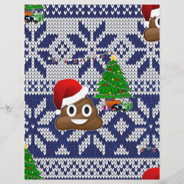 emoji de cocô de suéter de Natal feio (Frente)