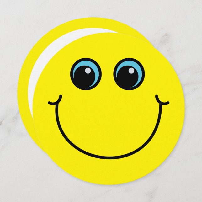 Emoji de sorriso amarelo enfrenta o convite de (Frente/Verso)