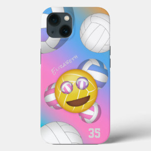 emoji de volei feminino colorido