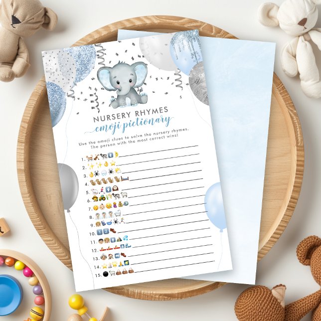 Emoji Pictionary Boy Elephant Game (Emoji Pictionary Boy Elephant Baby Shower Game)