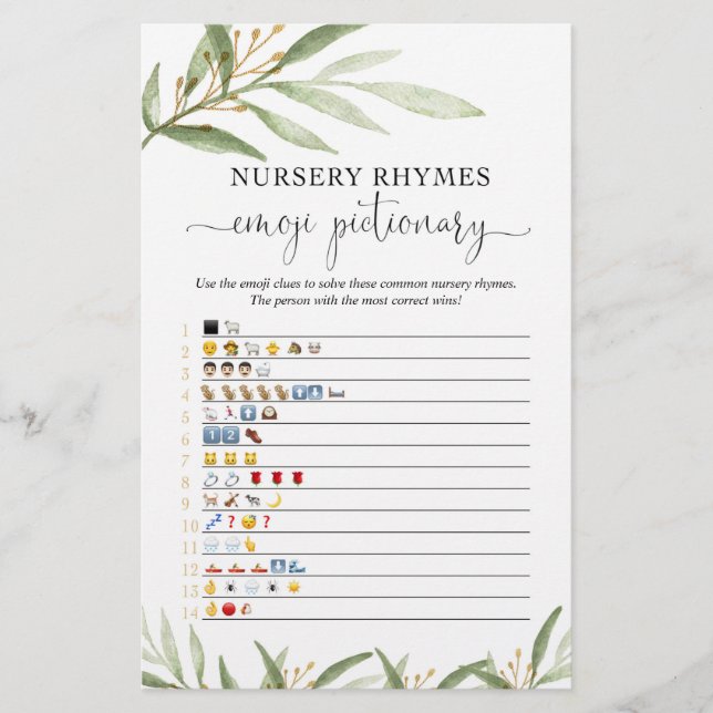 Emoji pictionary game gold greenery (Frente)