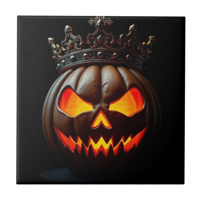 Emperor Jack-O-Lantern Halloween Ceramic Tile (Frente)