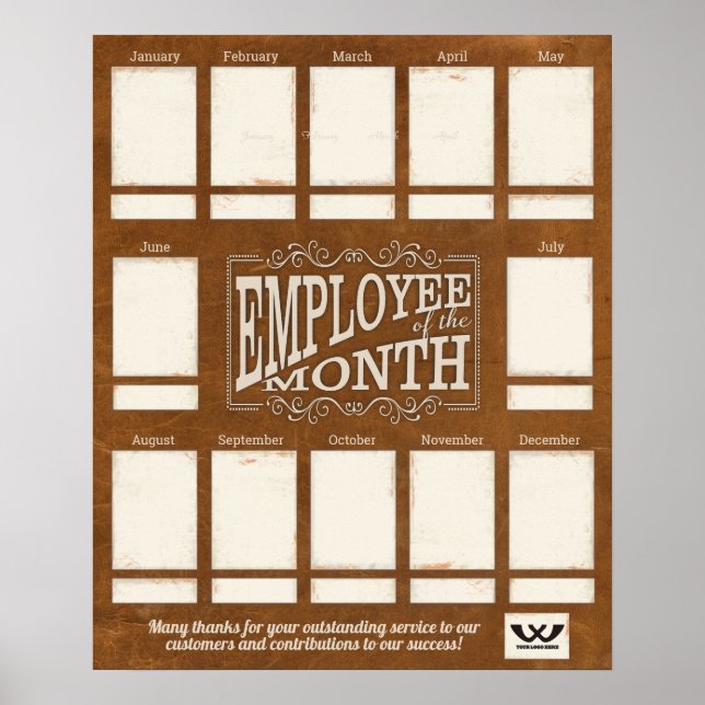 Empregado de couro da poster de exibição de fotos  (Frente)