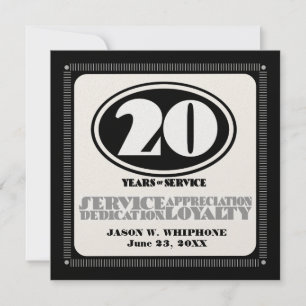 Empregado retro prêmio de um serviço de 20 anos