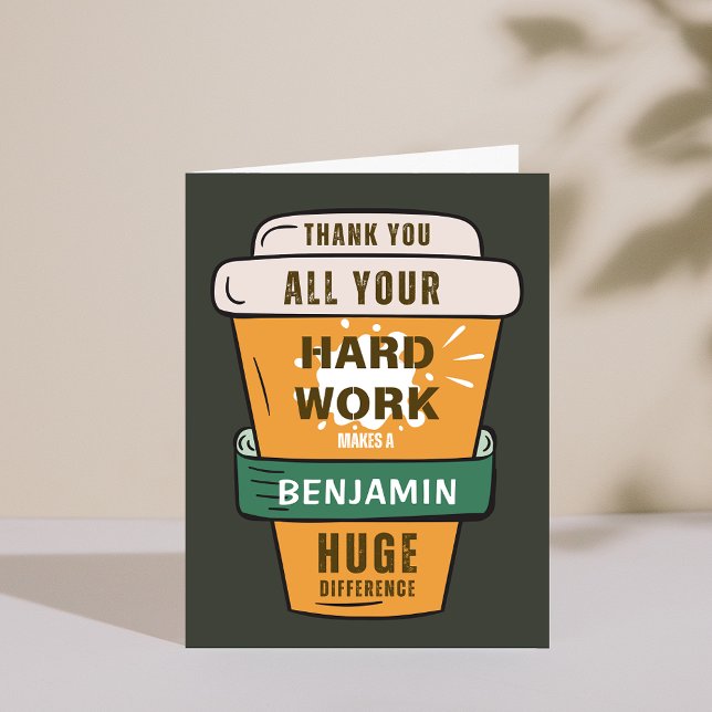 Empregue seu trabalho rígido faz um cartão de dife (Employee Your HardWork Makes Huge Difference Card)