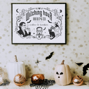 Empresa de Café Assustador de Halloween Impressão