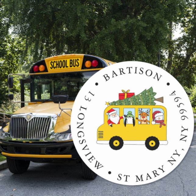 Empresa de Ônibus Escolar Adesivo Redondo Clássico (Criador carregado)