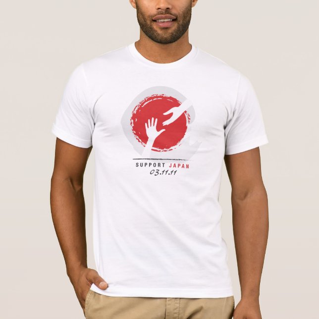 Empreste uma mão. Apoie Japão.  - Camisa de T (Frente)