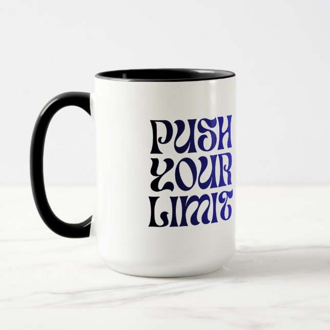 Empurre Seu Limite – Caneca Motivacional Azul Vint (Esquerda)