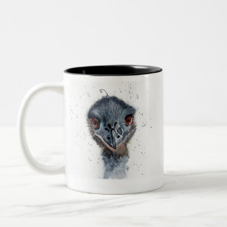 Emu na caneca de café