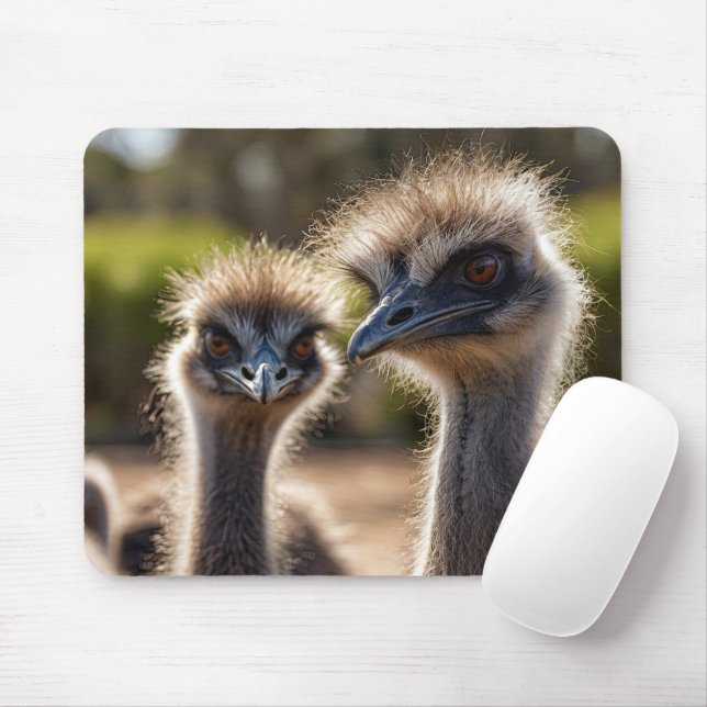 Emu Pássaros Mouse Pad (Com mouse)