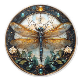 Enamel Dragonfly Gems Flowers Dourado Filigree