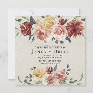 Enamorarse Casamento Flor de Rusticidade Quadrad