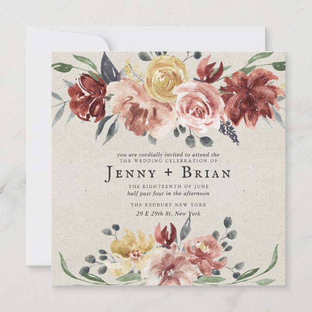 Enamorarse | Casamento Flor de Rusticidade Quadrad (Frente)