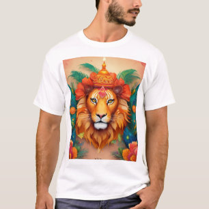 "Encaminhar em estilo:majestoso leão - Camisa Gráf