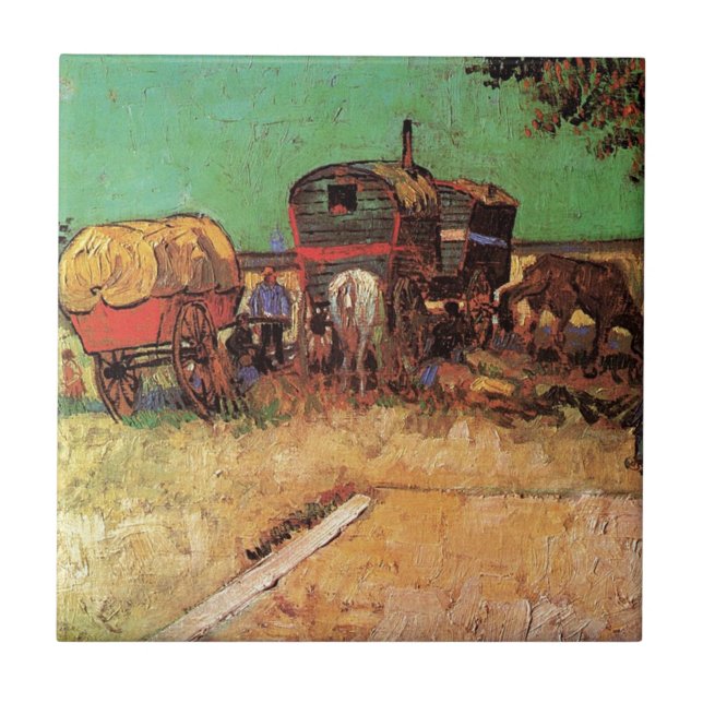 Encampamento de ciganos com caravanas, Van Gogh (Frente)
