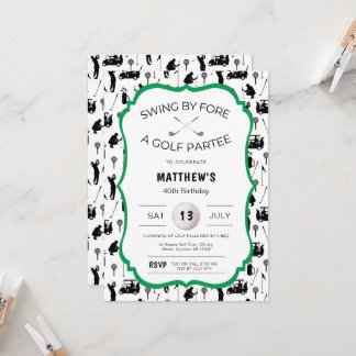Encantado Golfe Engraçado Convite para uma Festa d