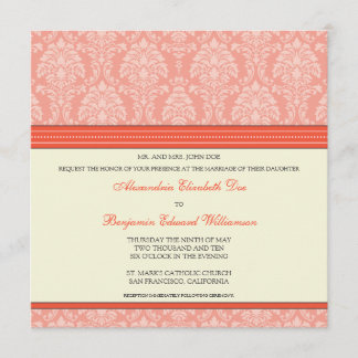 Encantador convite para casamento na Praça Damask: