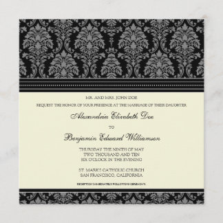 Encantador convite para casamento na Praça Damask: