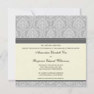 Encantador convite para casamento na Praça Damask