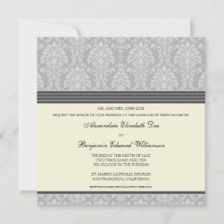 Encantador convite para casamento na Praça Damask:
