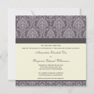 Encantador convite para casamento na Praça Damask:
