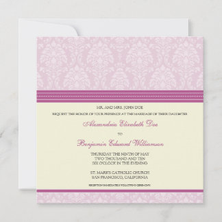 Encantador convite para casamento na Praça Damask: