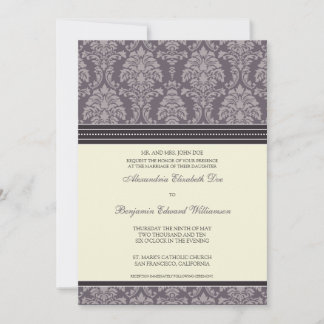 Encantador Damask 5x7 Convite Para Casamento: amei