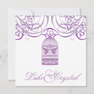 Encantador Liliac Birdcage Convite para Casamento