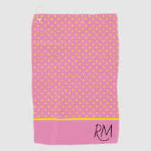 Encantador Rosa com Pontos Amarelos Monogramado