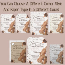 Encantador Twin Bears Convite para Bebê