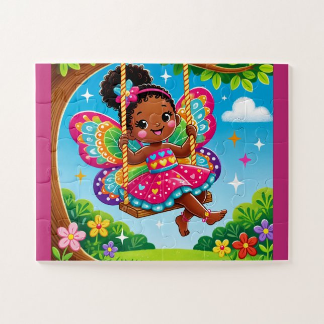 ENCANTANDO "FAIRY on a SWING" QUEBRA-CABEÇA JIGSAW (Horizontal)