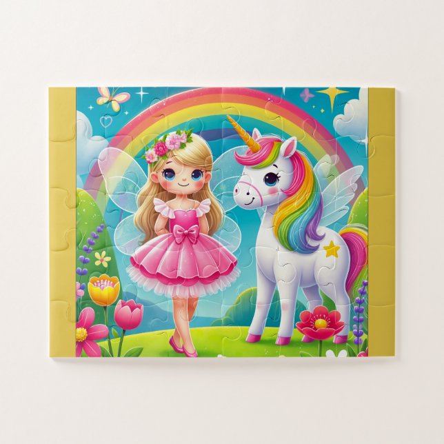 ENCANTANDO "FAIRY & UNICORN" JIGSAW QUEBRA-CABEÇA (Horizontal)