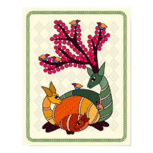 Encantando Stag: Madhubani Art Poster