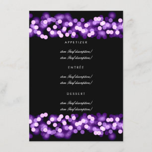 Encanto roxo de Hollywood do menu elegante do