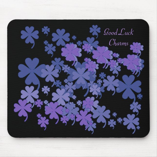 Encantos de boa sorte Mousepad violeta azul por (Frente)
