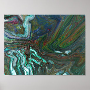 Encapsulamento para cima 3 Poster Abstrato verde-f