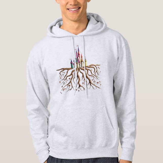 Enchanted Book Page Castle Pullover Hoodie  (Frente)