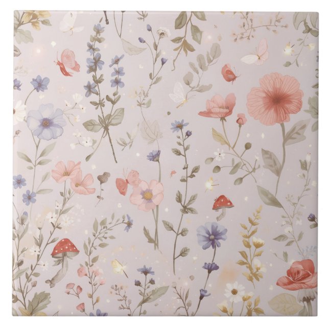 Enchanted Garden Wildflower Butterfly Botanical (Frente)