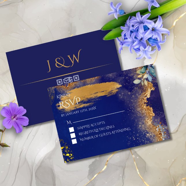 Enchanted Gothic Floral Wedding RSVP Card (Criador carregado)