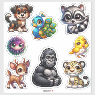 Enchendo Coleção de Adesivos 3D Animal Kingdom