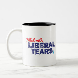 Enchido com os rasgos liberais -- caneca de 2 tons