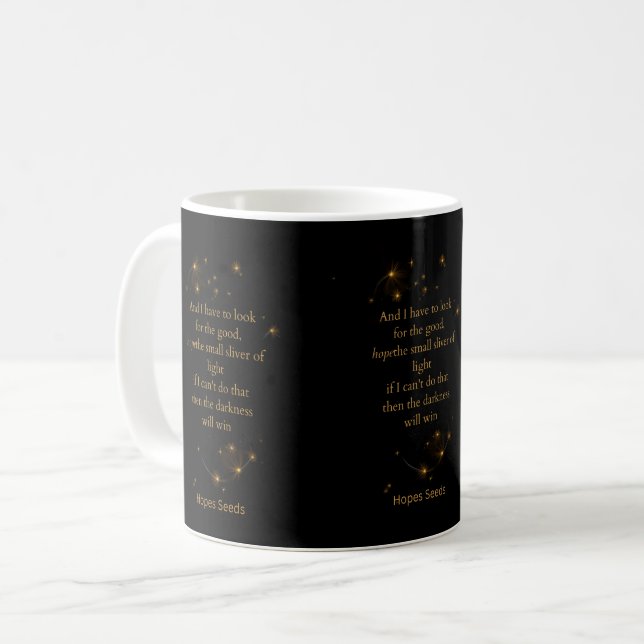 Encontre a Luz – Caneca de Café com Citação de Esp (Frente Esquerda)