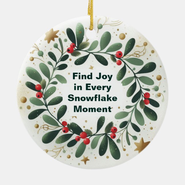 Encontre alegria em cada Enfeites de natal de floc (Traseira)