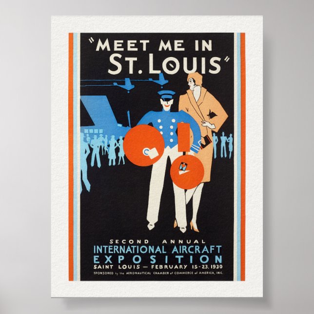 Encontre-me na Rua. Louis Poster vintage 1930 (Frente)