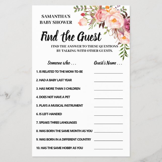 Encontre o cartão de jogo bilíngue do chá de frald (Frente)