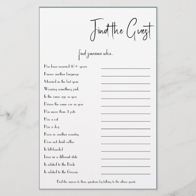 Encontre o folheto do cartão de jogo convidado (Frente)