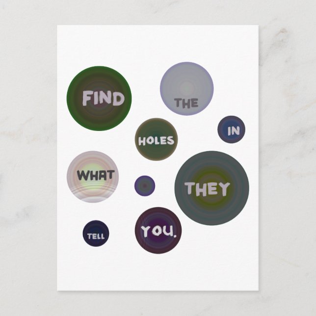 Encontre os buracos no que eles lhe dizem cartões  (Frente)